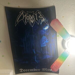 black metal Morbid December Moon Black & Blue Band Poster fabric